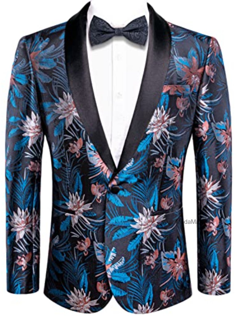 Men's Shawl Lapel One Button Slim Fit Suit Jacket Blazer Long Sleeve Tuxedo